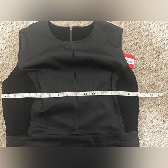 Spanx Black Leather Like Combo Fitted Dress Size small - Picture 15 of 15